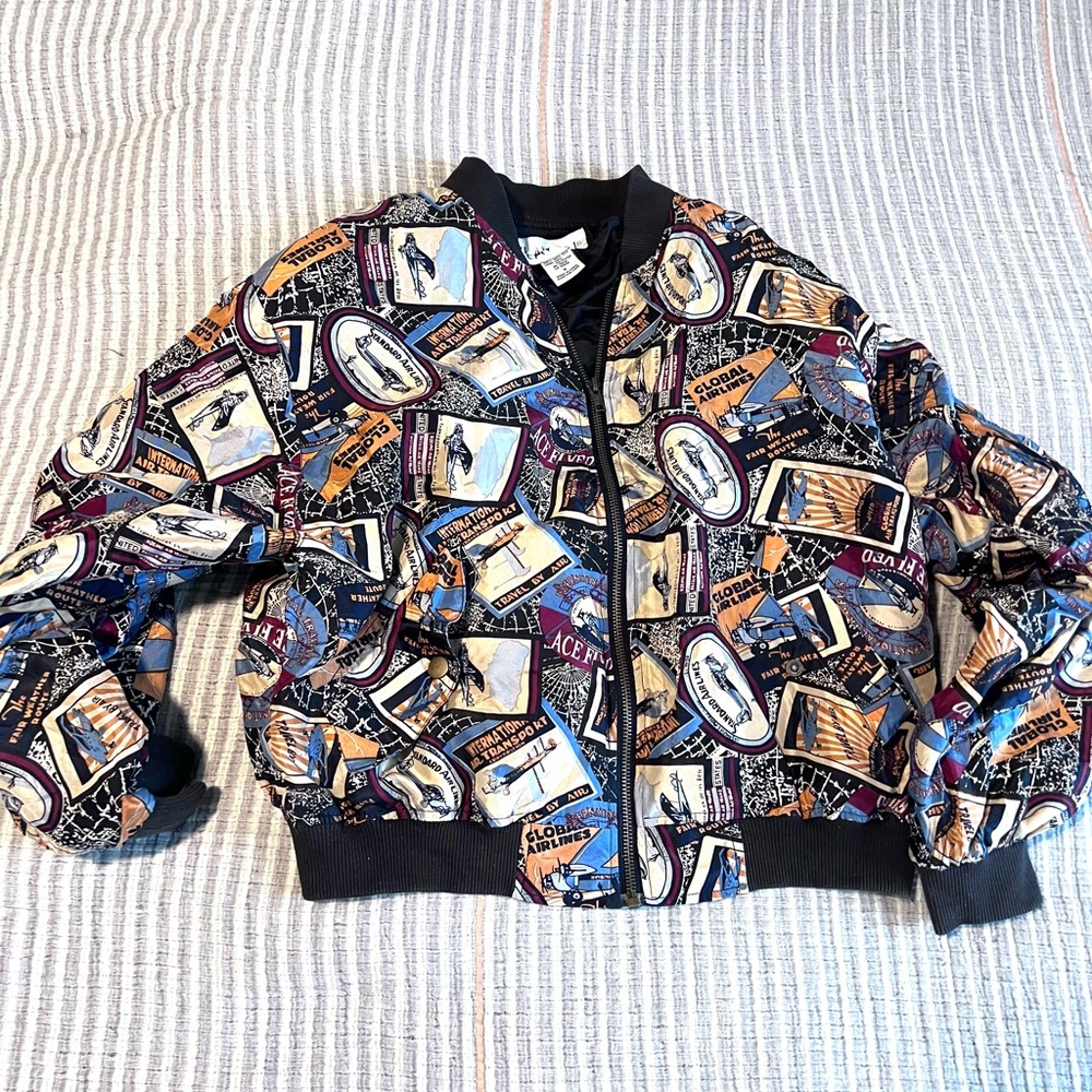 Vintage Silk Aviation Bomber Jacket